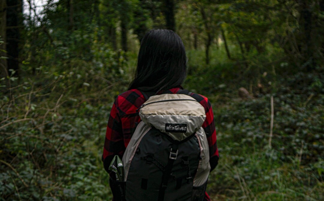 person walking in nature