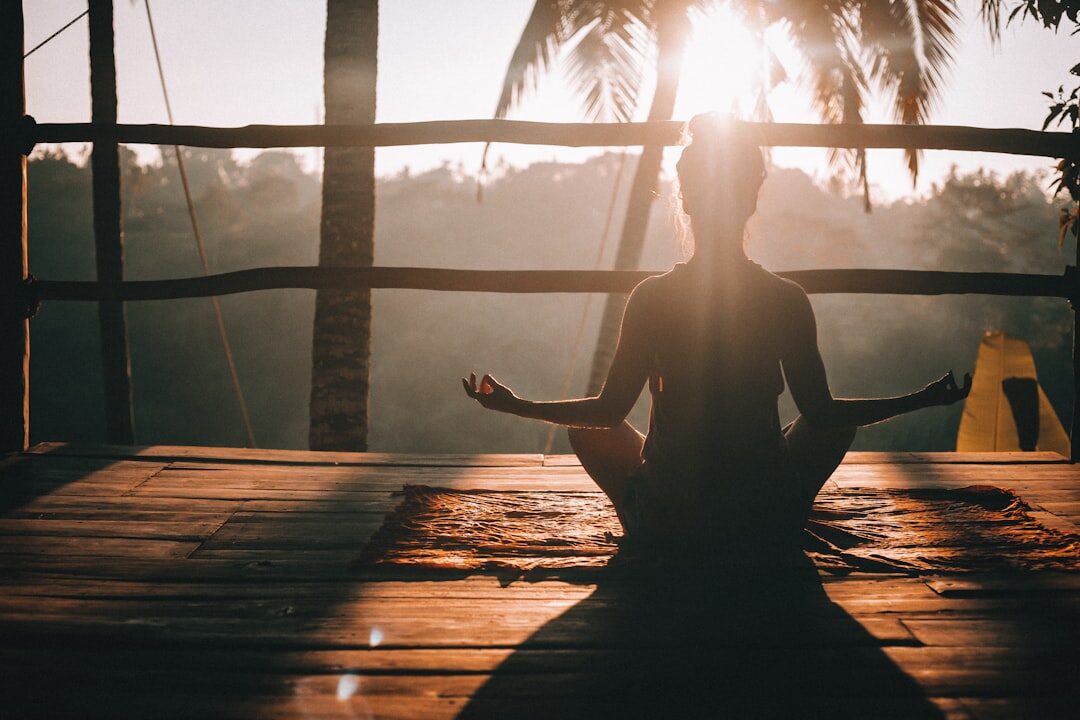 person meditating for growth